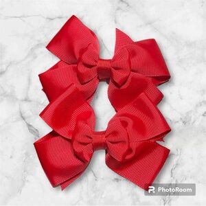 Red yellow and pink Hair Bow Set for girls